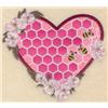 Small heart shaped honeycomb applique
