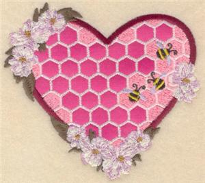 Small heart shaped honeycomb applique