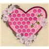 Large heart shaped honeycomb applique