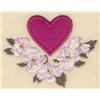 Heart applique with flowers beneath