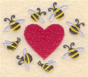 Heart with bees