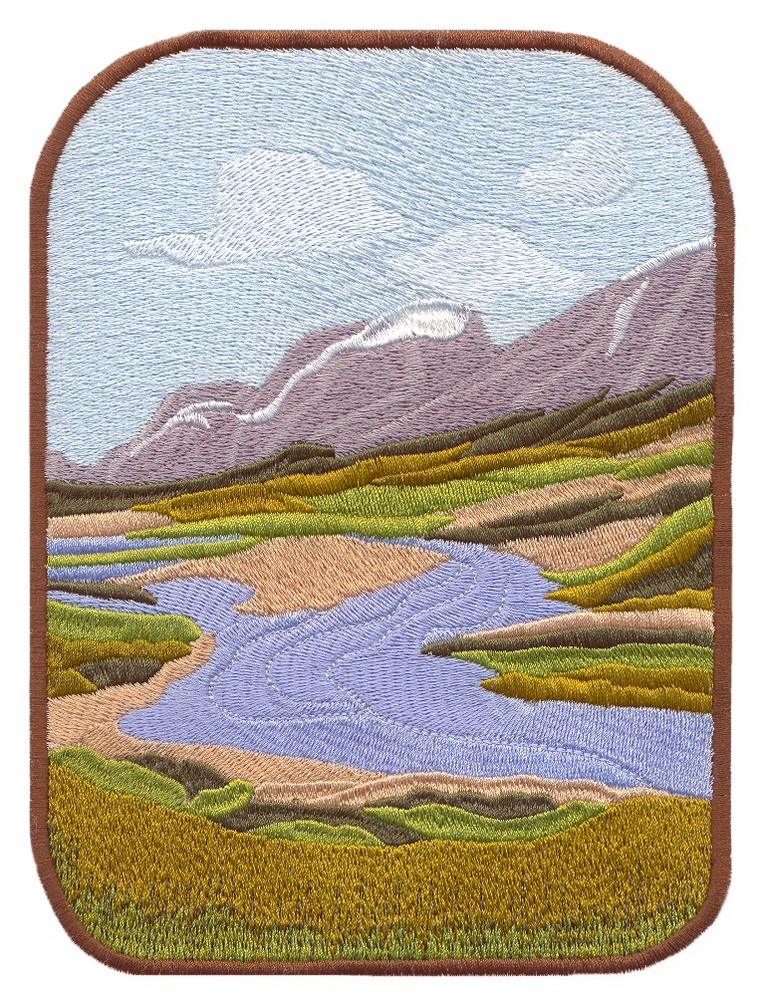 Mountain Valley Embroidery Design by Stitchitize