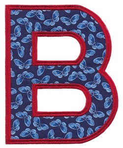 Applique Alphabet Letter B (Square Hoop)