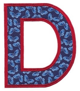 Applique Alphabet Letter D (Square Hoop)