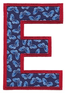 Applique Alphabet Letter E (Square Hoop)