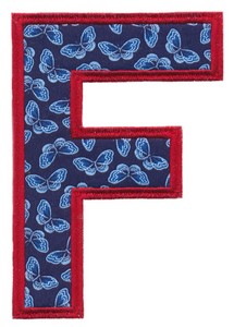Applique Alphabet Letter F (Square Hoop)