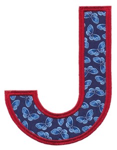 Applique Alphabet Letter J (Square Hoop)