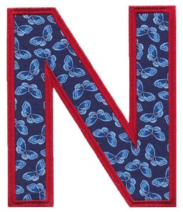 Applique Alphabet Letter N (Square Hoop)