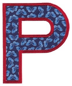 Applique Alphabet Letter P (Square Hoop)