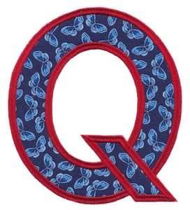 Applique Alphabet Letter Q (Square Hoop)