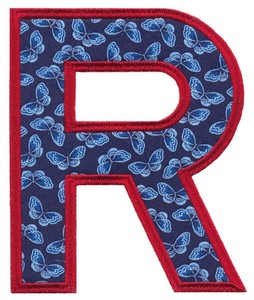 Applique Alphabet Letter R (Square Hoop)