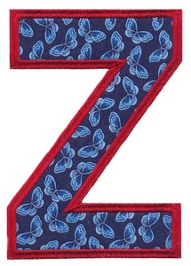 Applique Alphabet Letter Z (Square Hoop)