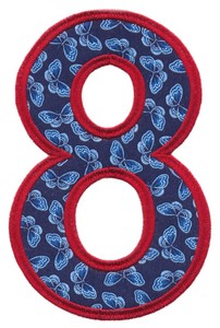 Applique Number Eight (Square Hoop)