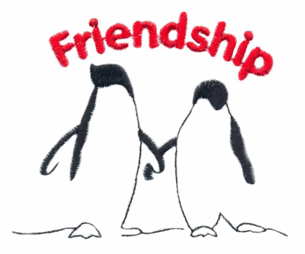Friendship Penguins Embroidery Design by Stitchitize
