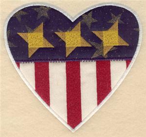 Heart shaped stars and stripes appliques lg