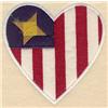 Heart shaped star with stripes appliques sm