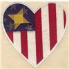 Heart shaped star with stripes appliques lg