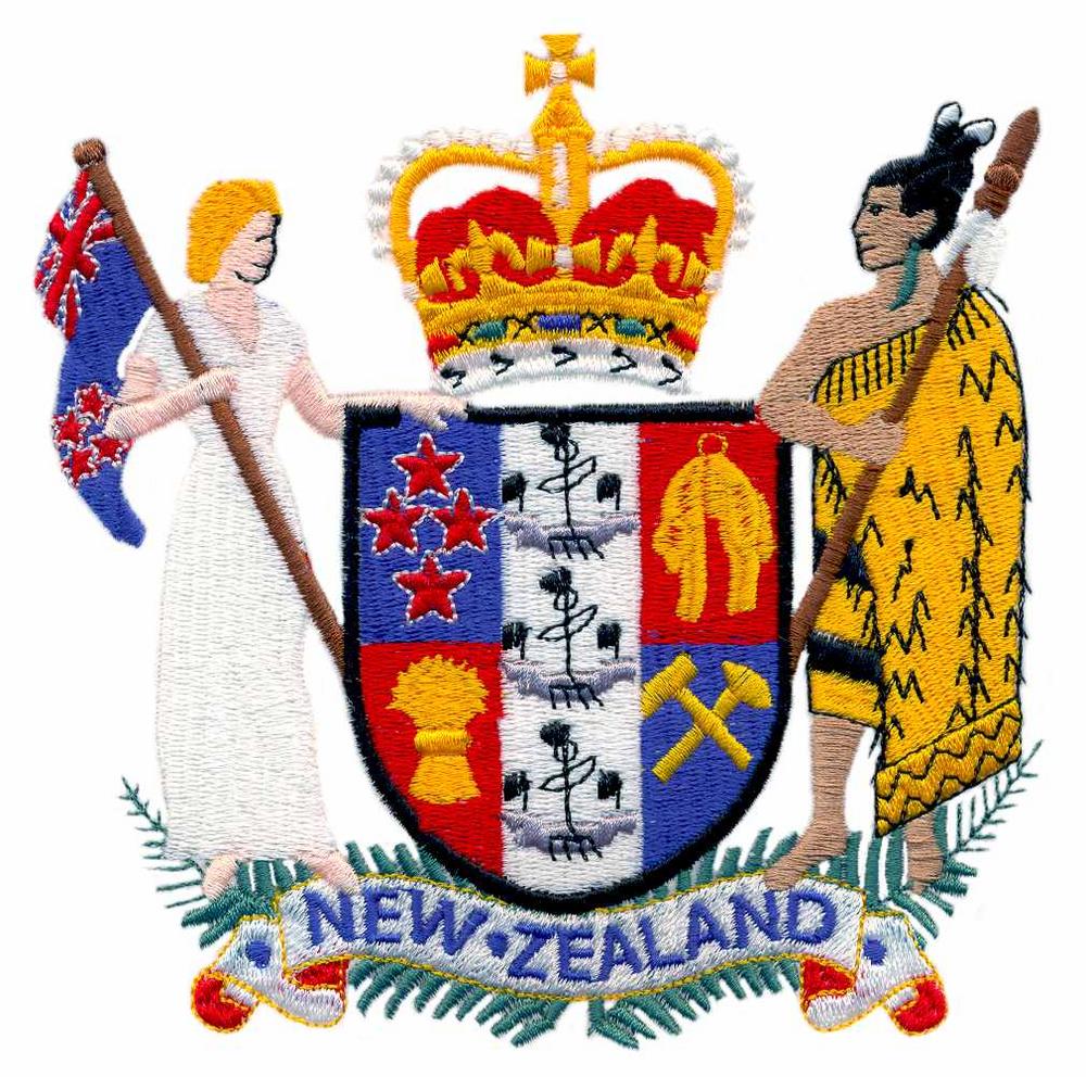 New Zealand Coat of Arms (Large) Embroidery Design by Stitchitize