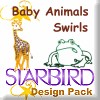 Image of Baby Animal Swirls Design Pack