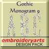Gothic Monogram 9 Design Pack