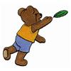 Bear Boy Playing Frisbee