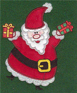 Santa with gifts applique