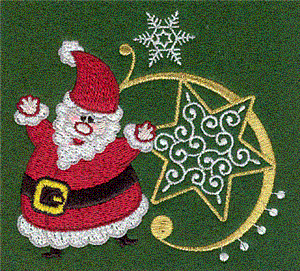 Santa with star and snowflake