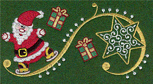 Santa with star and gifts