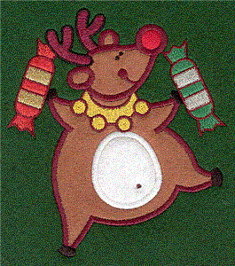 Reindeer with Christmas crackers appliques
