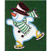 Skating snowman appliques
