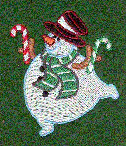 Snowman with candy canes