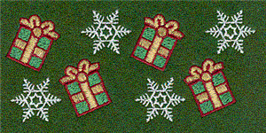 Snowflakes and gift parcels