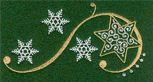 Snowflakes star and swirl