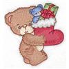 Bear carrying Christmas stocking small