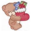 Bear carrying Christmas stocking large