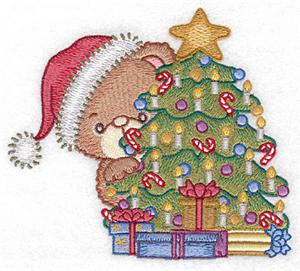 Bear with Christmas tree