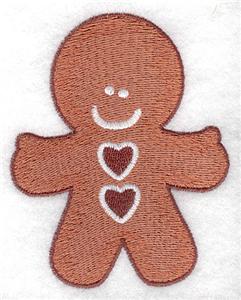 Gingerbread man with hearts small