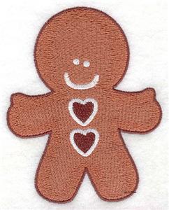 Gingerbread man with hearts large