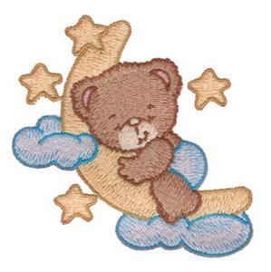 Baby bear moon and stars small Embroidery Design by John Deer's ...