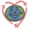 Happy Earth in Recycle Heart