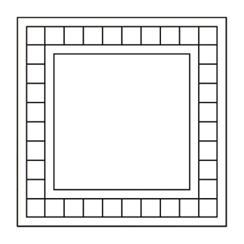 Centennial Square Features in Fabric  Paper Template (11 3/4 x 11 3/4)