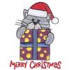 Christmas Kitty and Gift - Merry Christmas