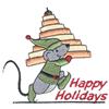 Mouse with Cheese Plattter - Happy Holidays