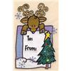 Reindeer with Christmas tree large applique