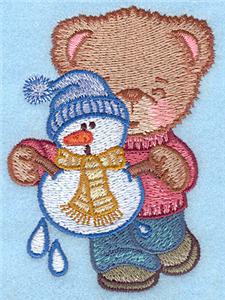 Bear with melting snowman small