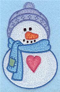 Snowman with heart large
