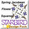 Spring Jacobean Flower Squares Design Pack
