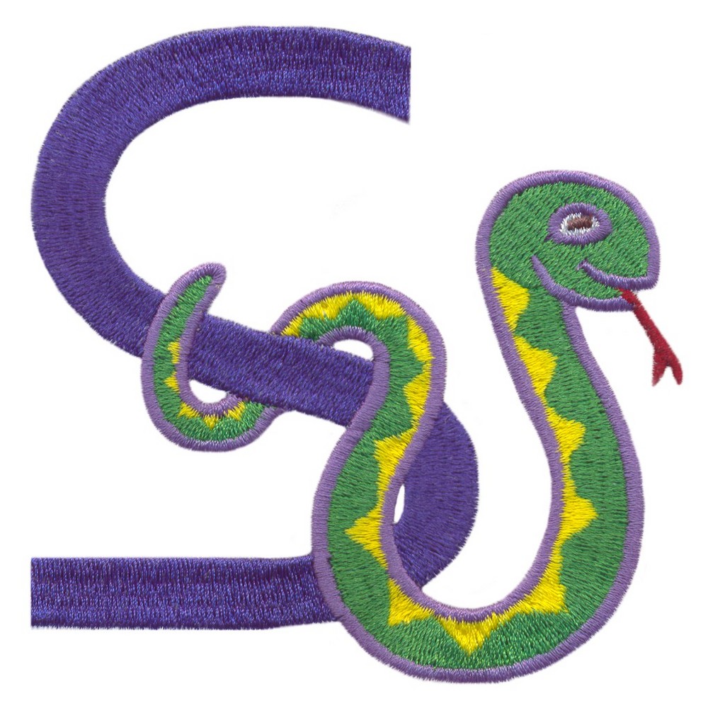 Chef Kid Snake Zodiac Animal Embroidery Design