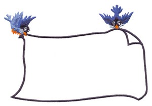 Large Birds and Banner (Square Hoop)