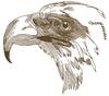 Large Eagle Head Outline (Square Hoop)